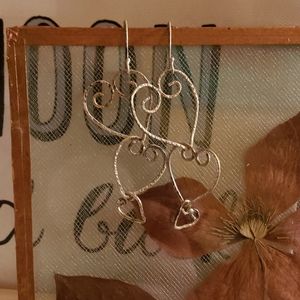 Hand Hammered Sterling Silver Heart Earrings